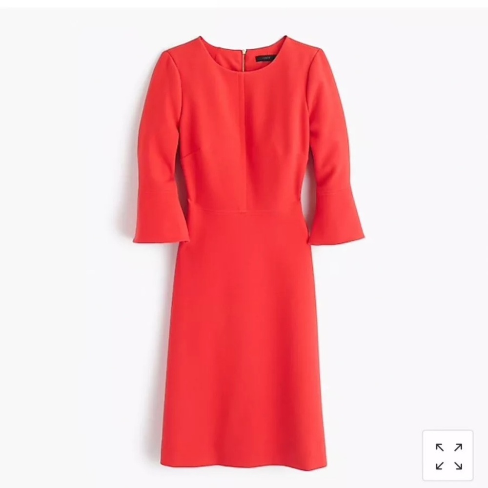 J.Crew Bell Sleeve Crepe Midi Dress